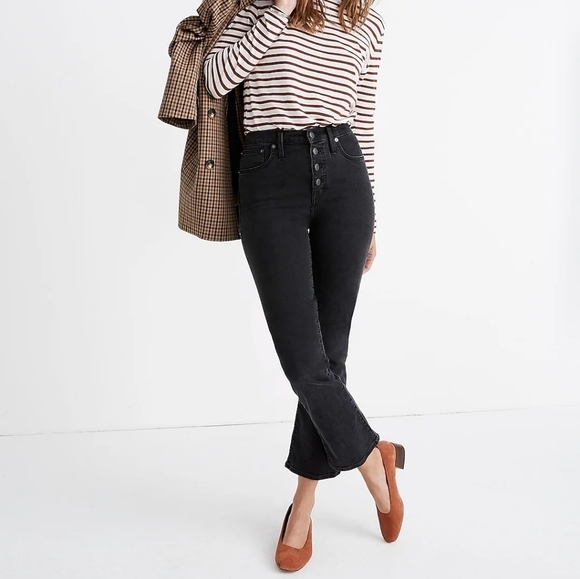 Madewell Cali Demi Boot Button Fly Denim Jeans 24 - Picture 1 of 8